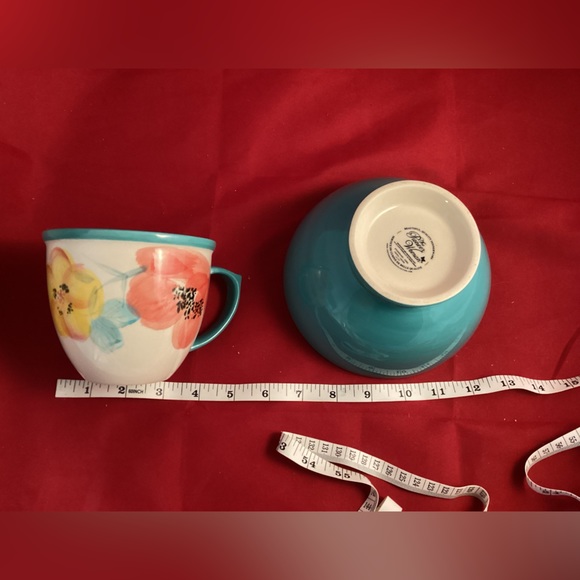 The Pioneer Woman Turquoise Floral Blossom Small Plate Bowl Mug - Picture 7 of 14